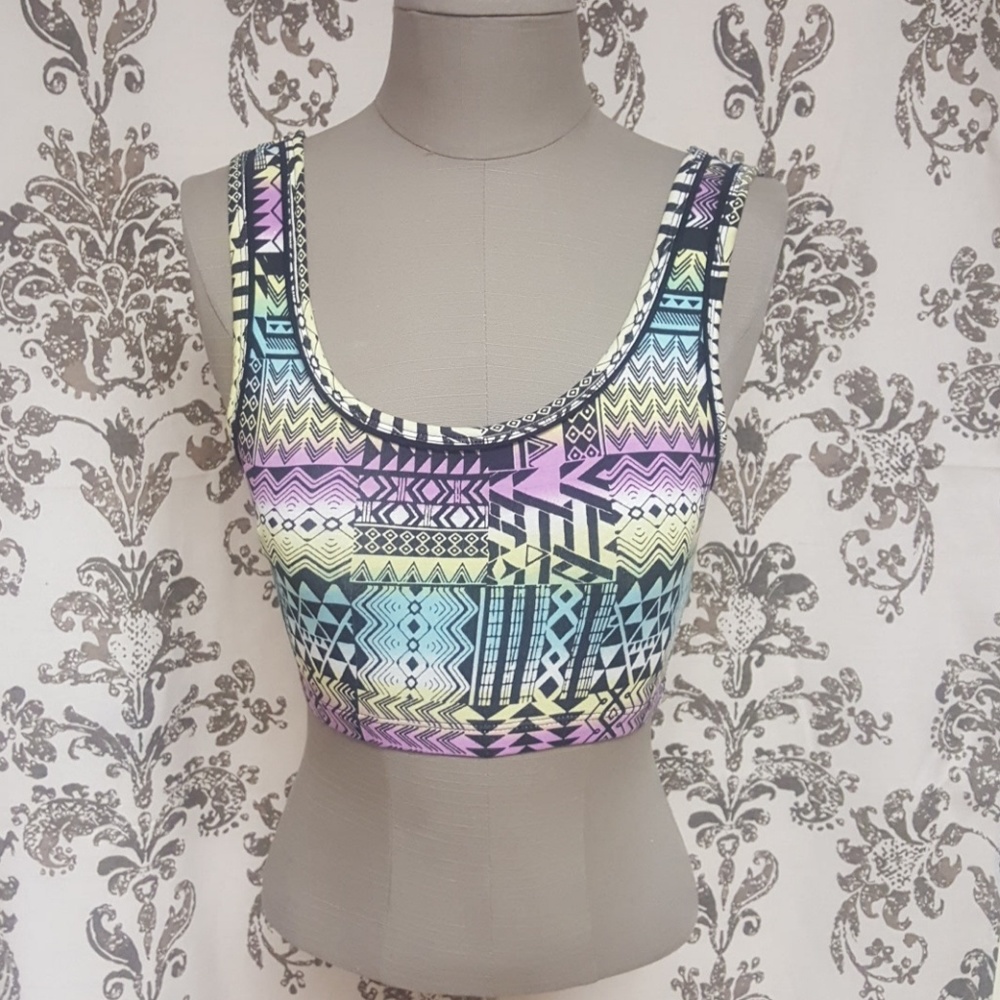 Tribal print crop top