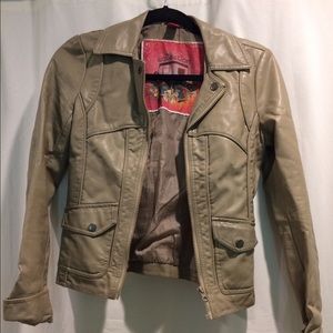 Faux Leather Beige Jacket