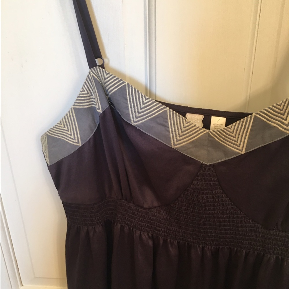 Anthropologie silky blue dress size large