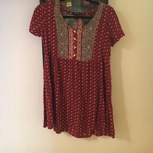 Abstract Floral Print Babydoll Dress