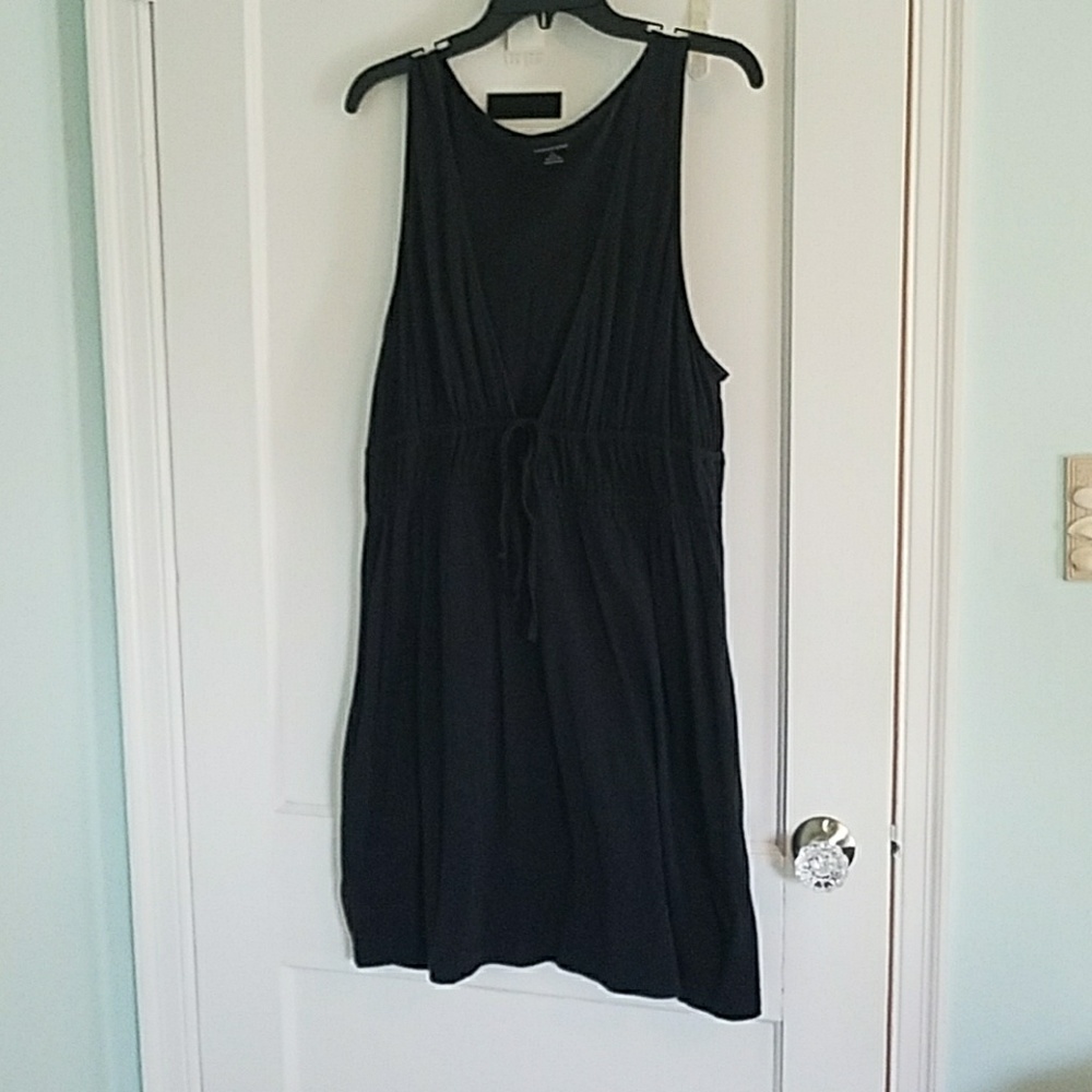 Land's End Black Swimsuit Cover-Up Dress L