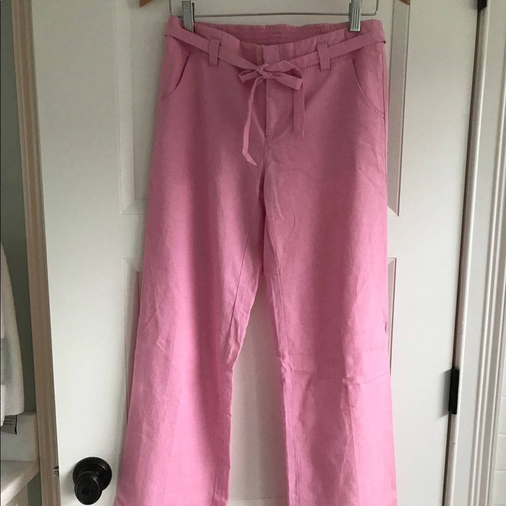 Lilly Pulitzer pink linen pants. Size 4