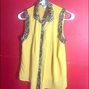 Mustard/Leopard Print Tank