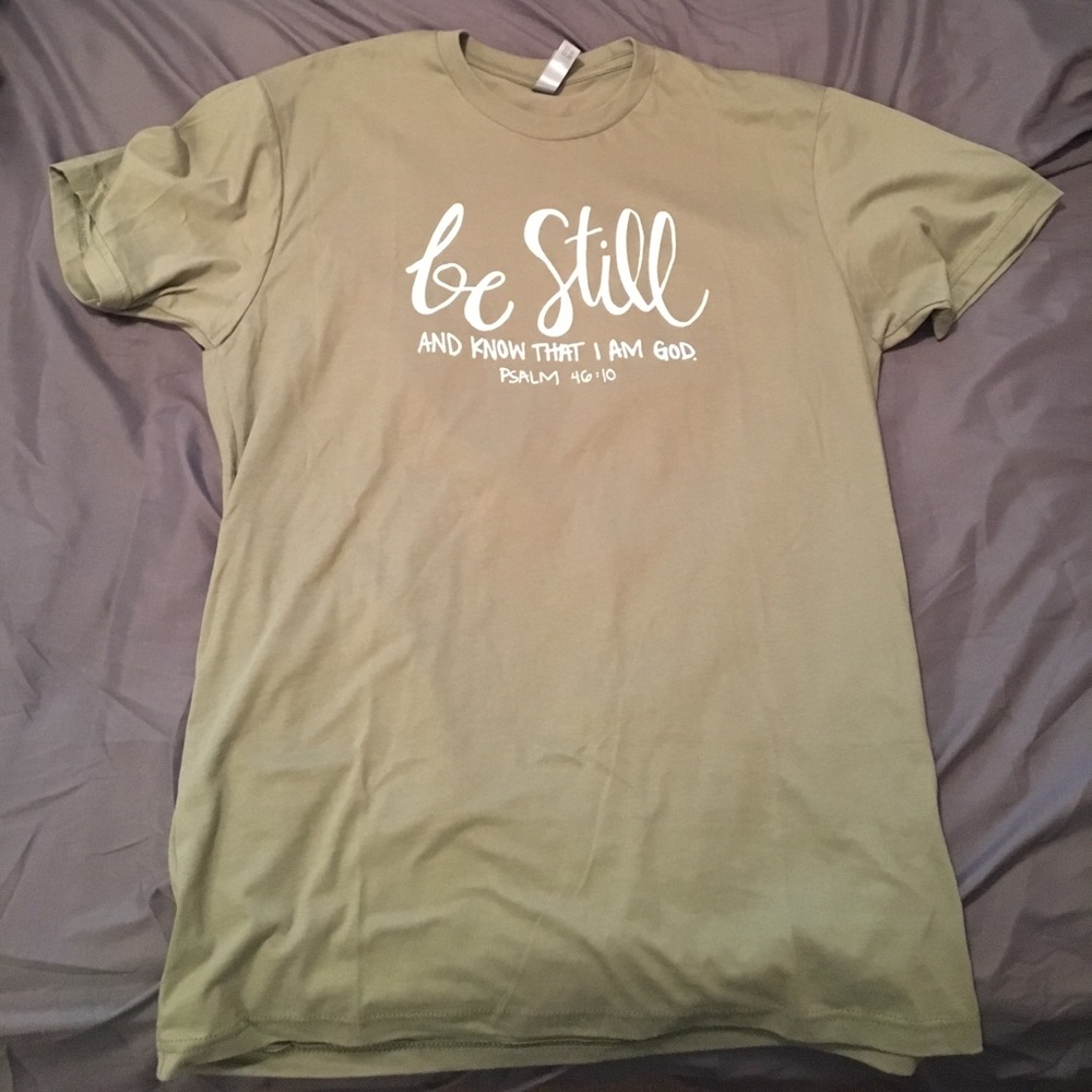 Be Still Army Green Tee