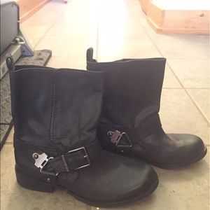 Black moto booties