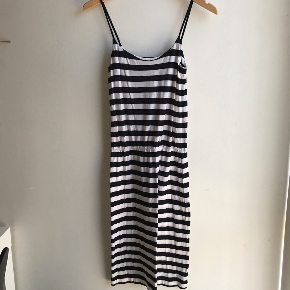french connection striped midi dress