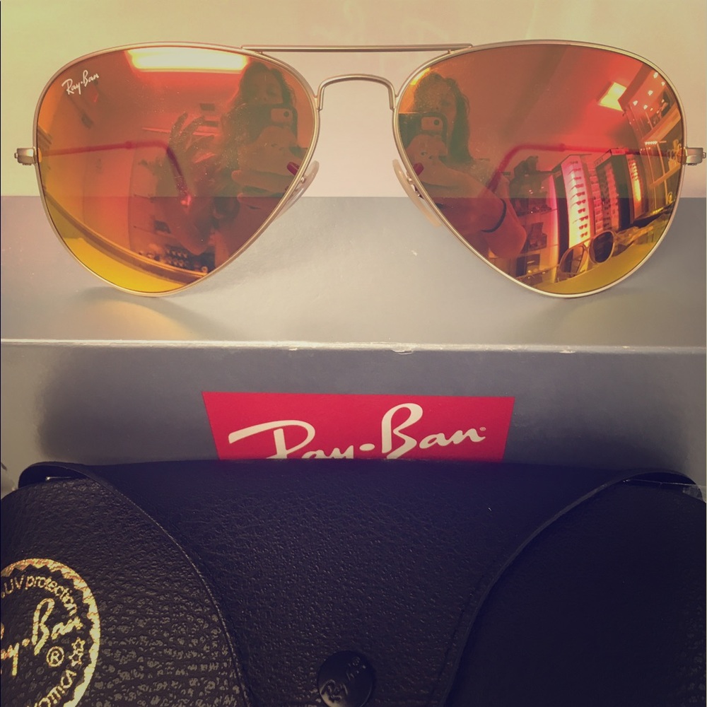 RayBan Orange Mirror Frame Aviator