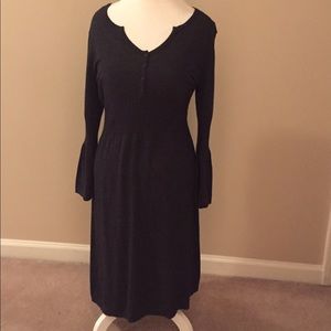 A black waist tight dress