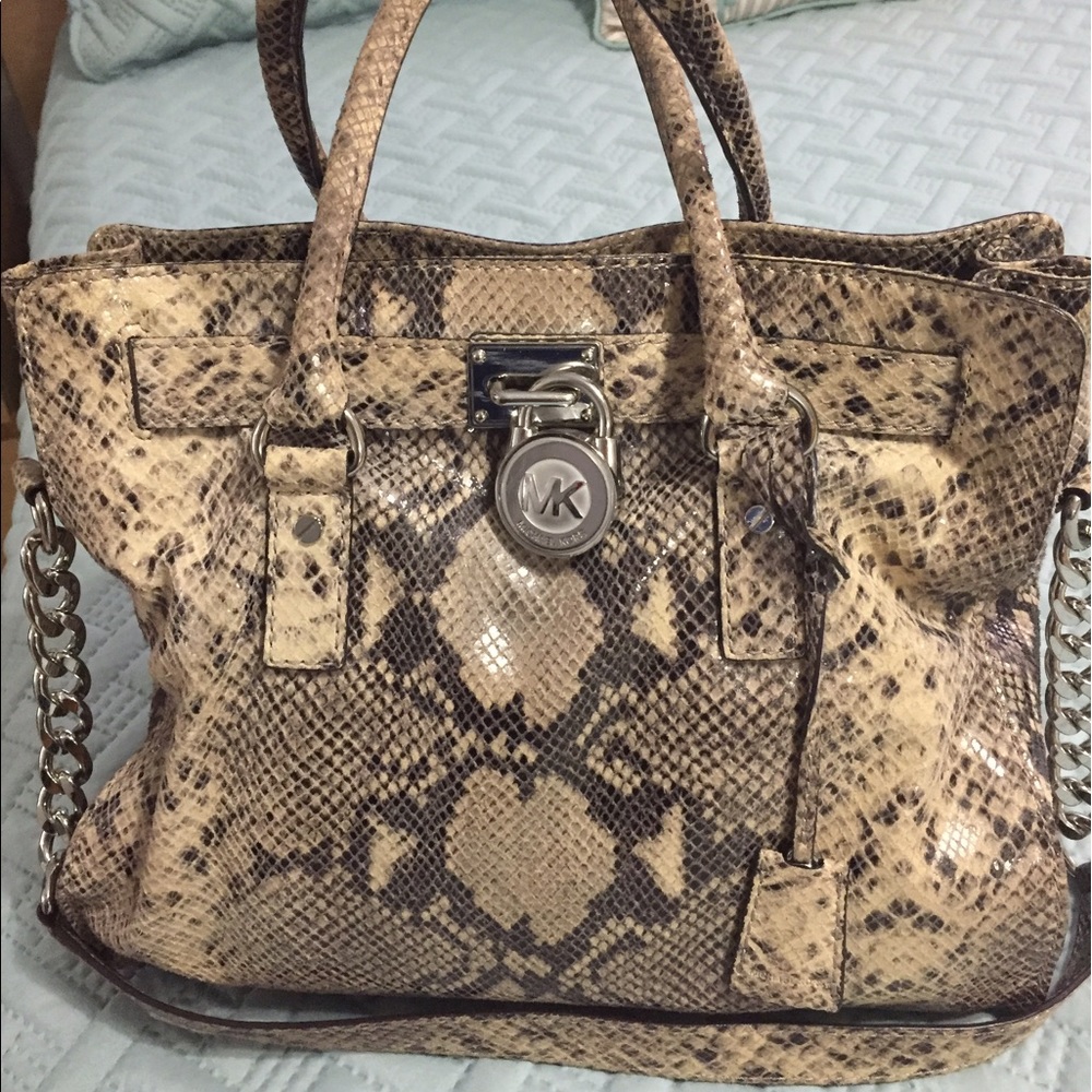 Michael Kors Python Embossed Leather Satchel