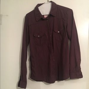 Maroon button down