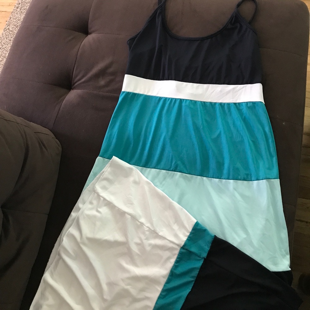 Blue striped maxi dress- never worn