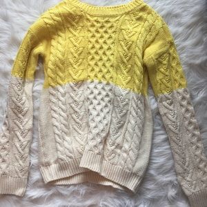 Forever 21 White/Yellow Sweater