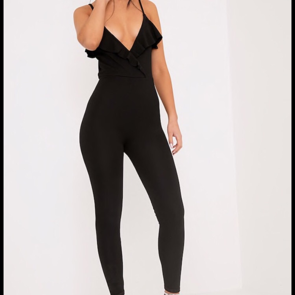 Black Ruffle Jumpsuit