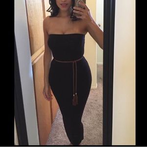 Black midi tube dress