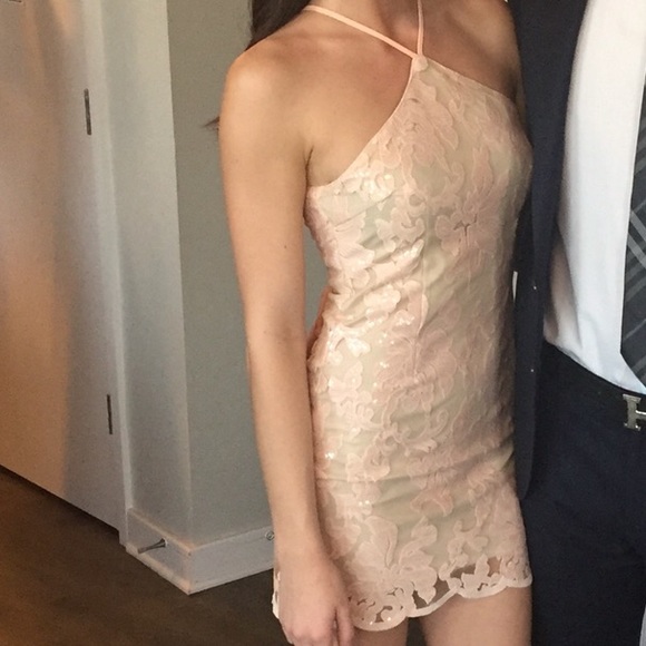 Pink and Nude Sequin Dress - Picture 3 of 3