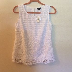 Talbots's white lace blouse