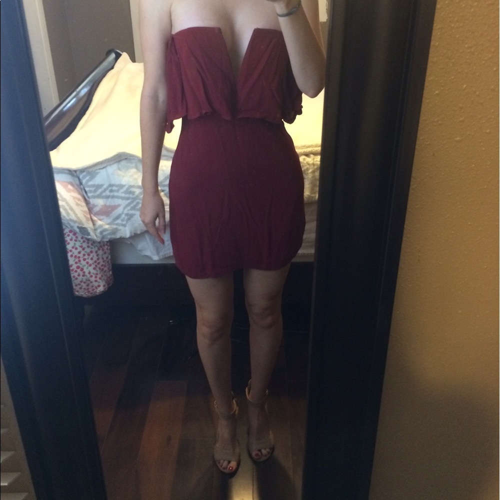 Lovers and Friends strapless red dress