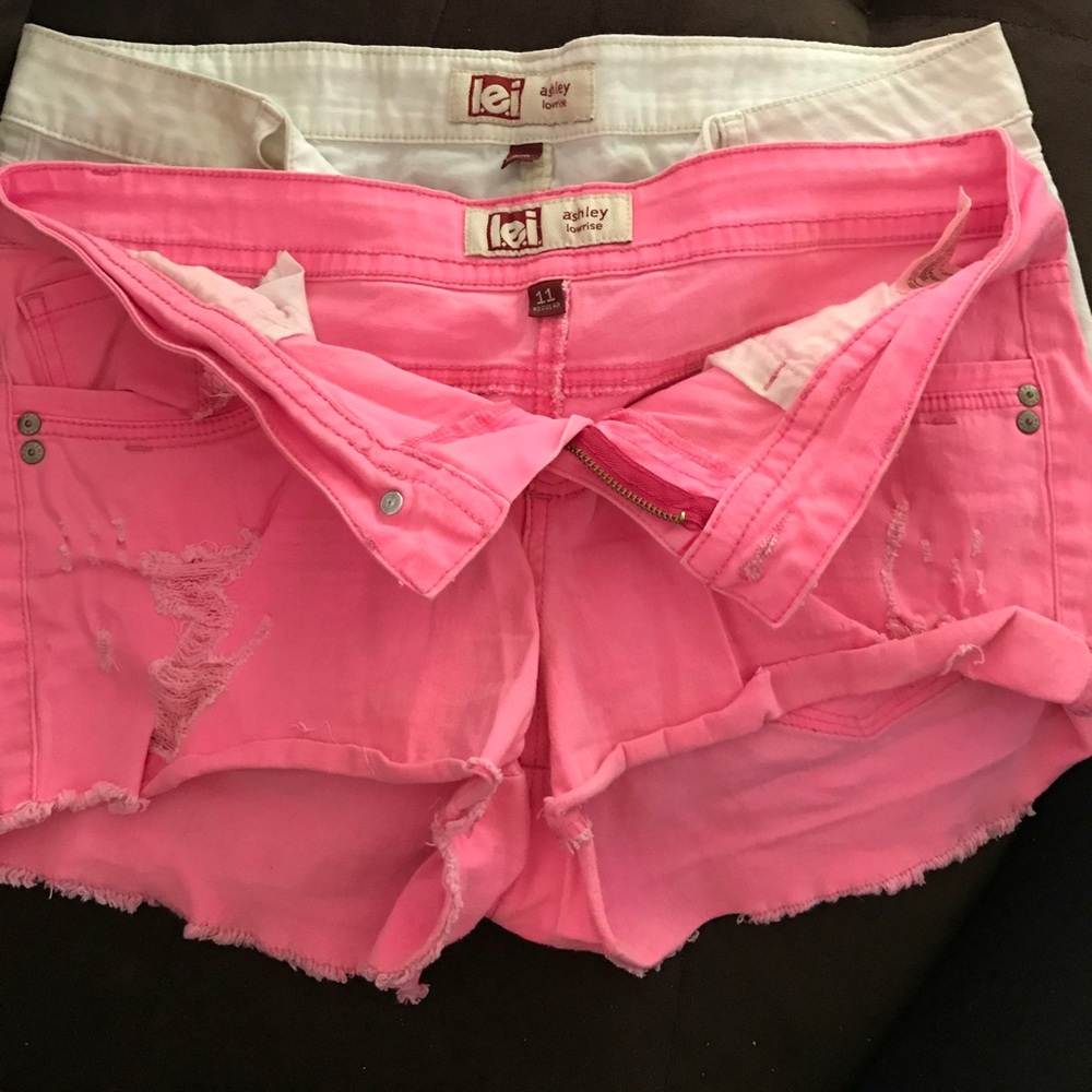 LEI shorts-pink and white
