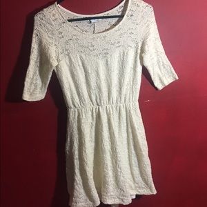 Off White knee Length Dress