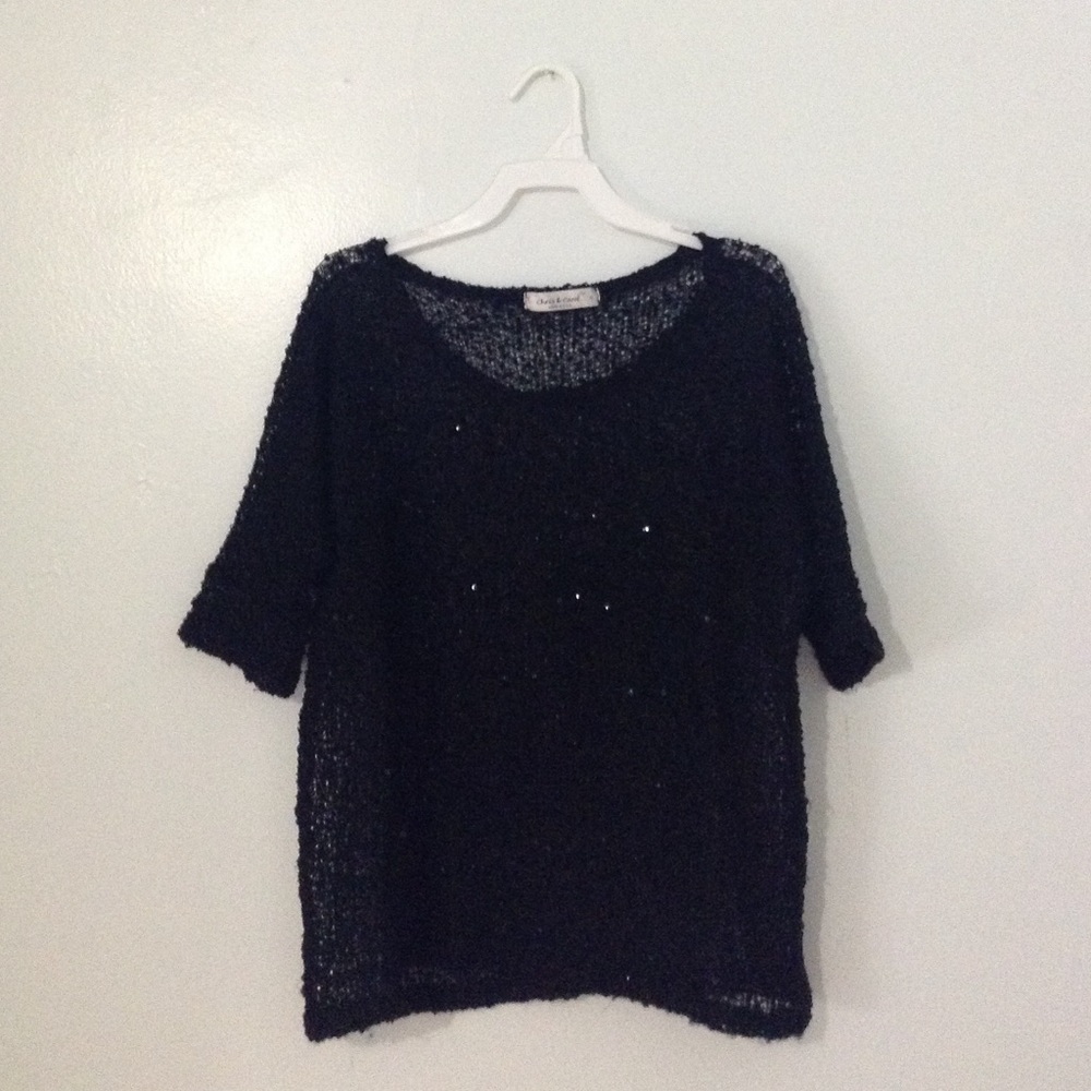 Black knit top Chris & Carol