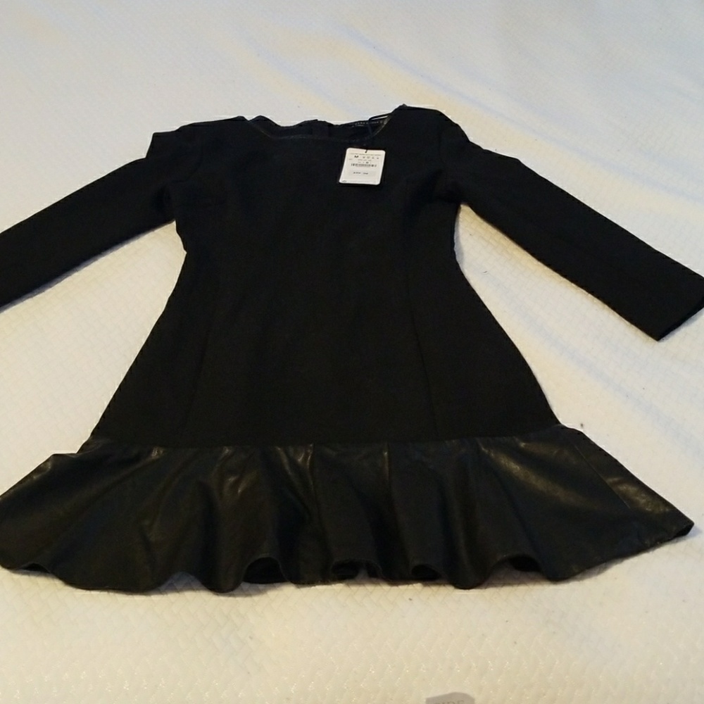 NWT Ladies dress with leather like material skirt