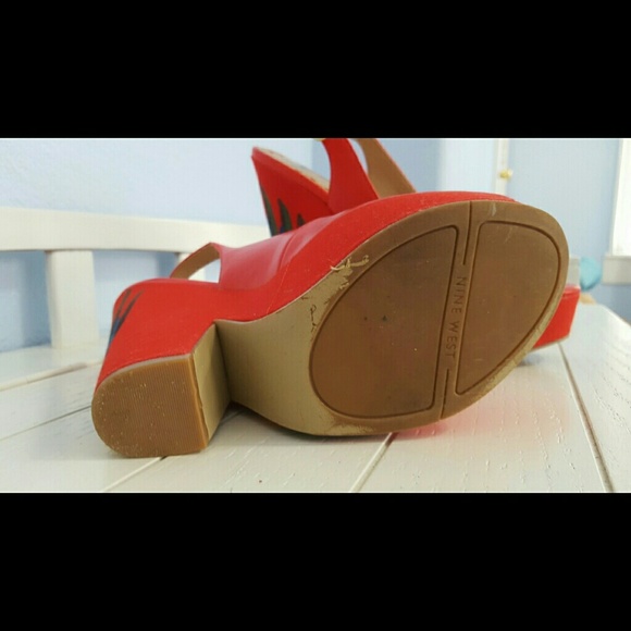 EUC Red 6.5 Nine West Platforms - Picture 3 of 3