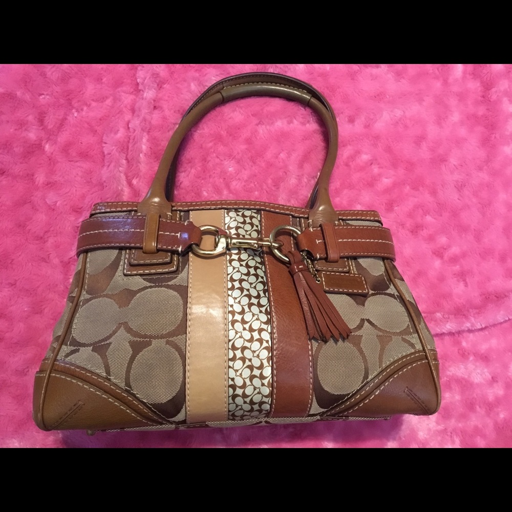 Coach Signature Canvas and Leather Satchel