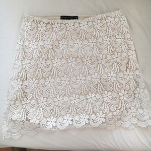 Zara White Lace Skirt