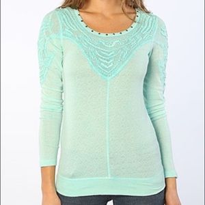 Free People Knit Top in Ice Blue