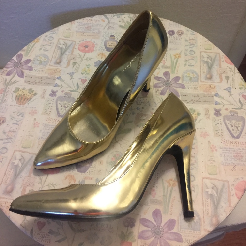 Metallic Gold Charlotte Russe Heels