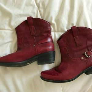 Franco Sarto red cowboy boots