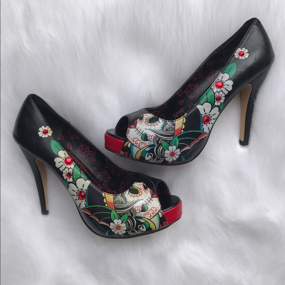 iron fist sugar skull heels