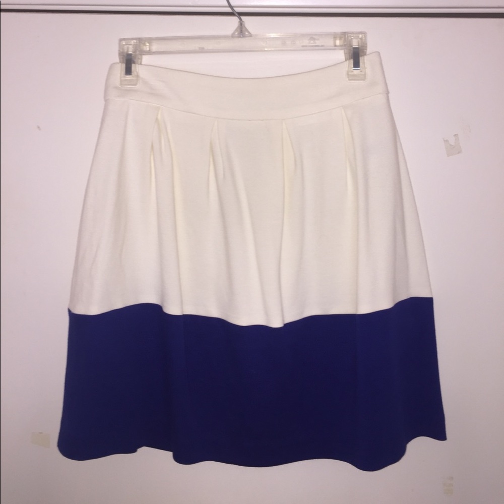 Blue and white midi skirt
