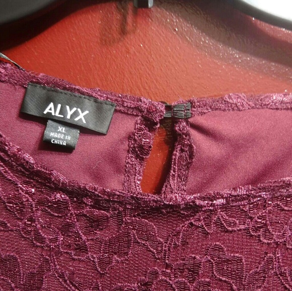 Lace Maroon Red Blouse - Picture 2 of 2