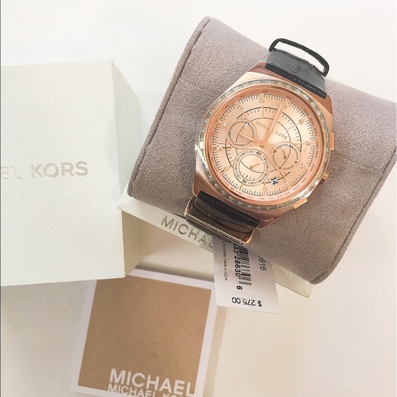 NWT Auth Michael Kors Chronograph Rose Gold Watch - Picture 1 of 5