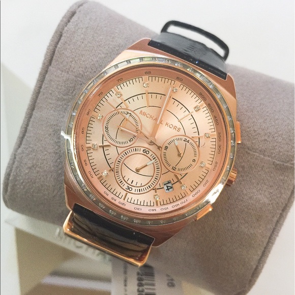 NWT Auth Michael Kors Chronograph Rose Gold Watch - Picture 2 of 5