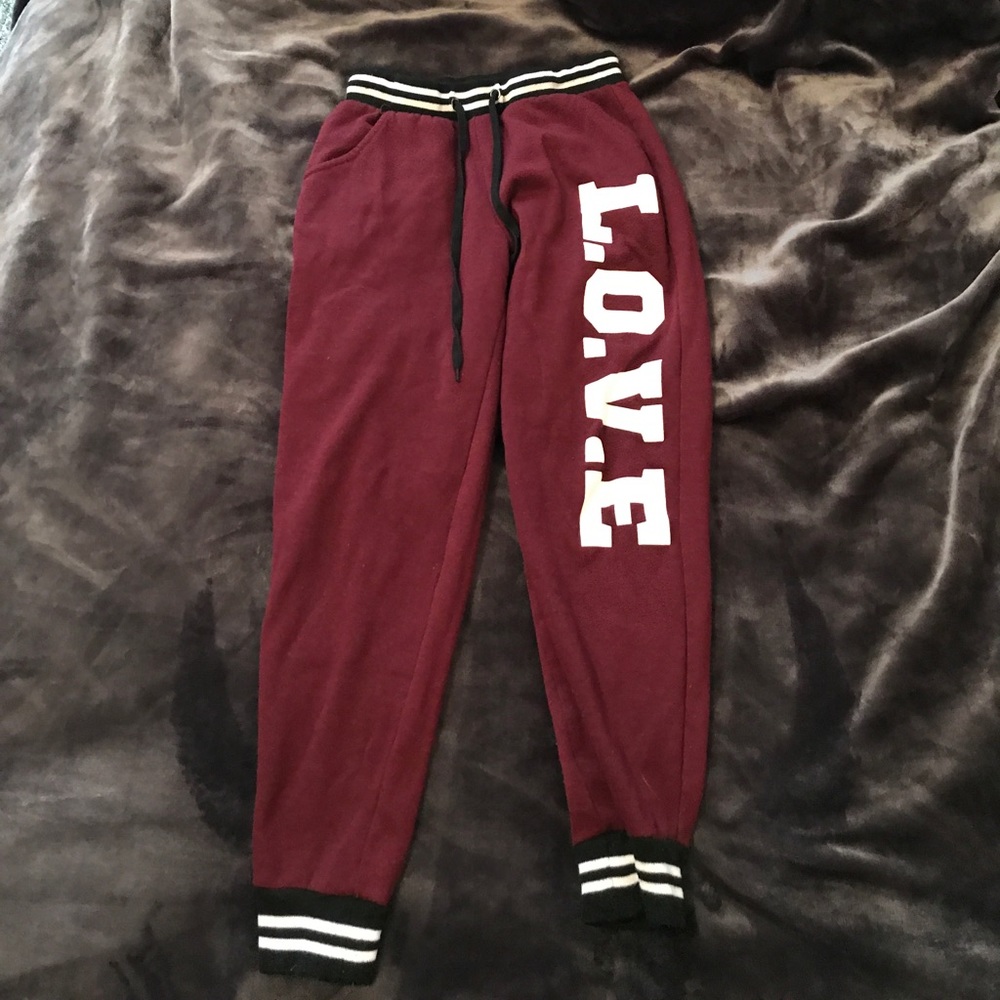Maroon Capri sweats