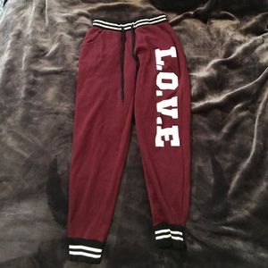 Maroon Capri sweats