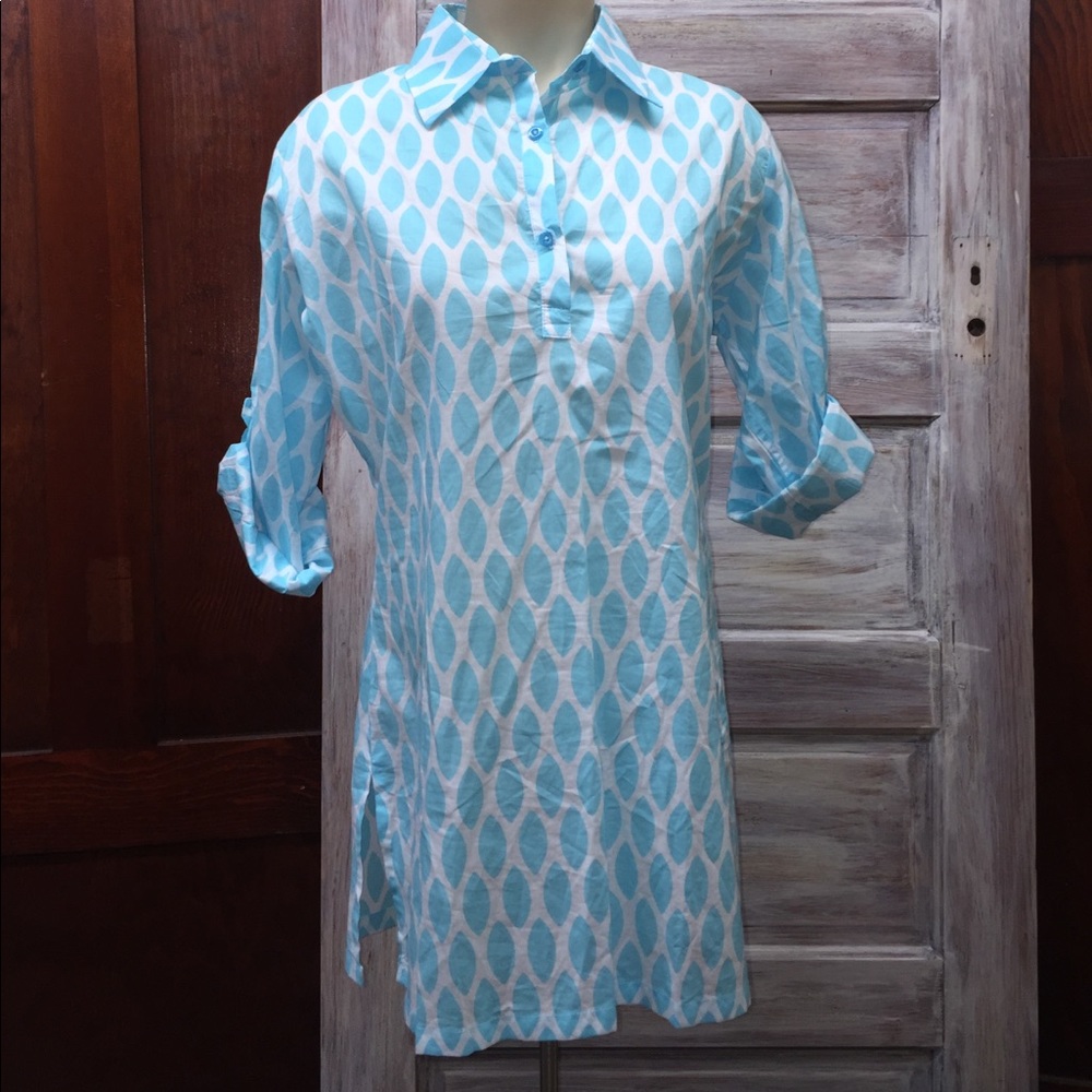 White and Turquoise Tunic