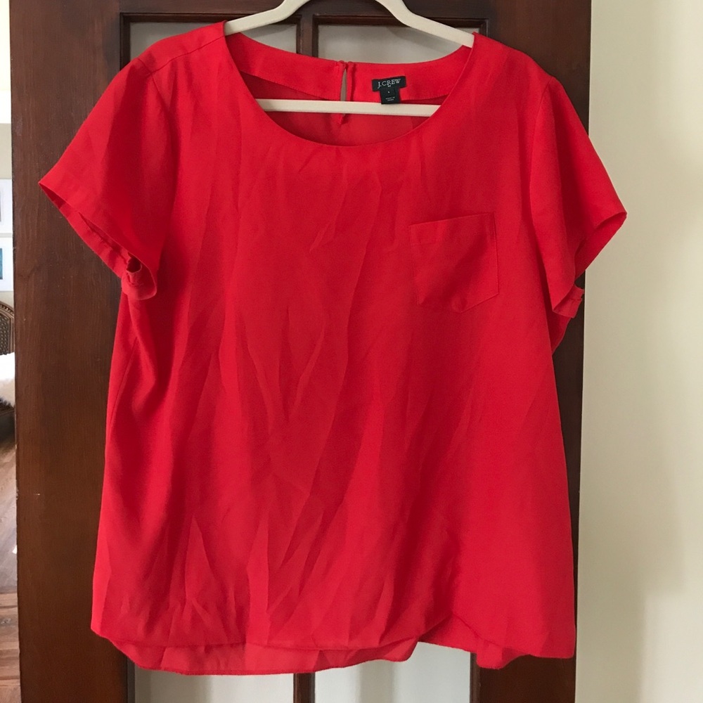 J crew red blouse