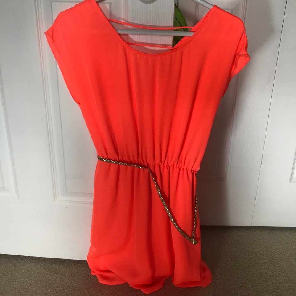 Bright orange dress