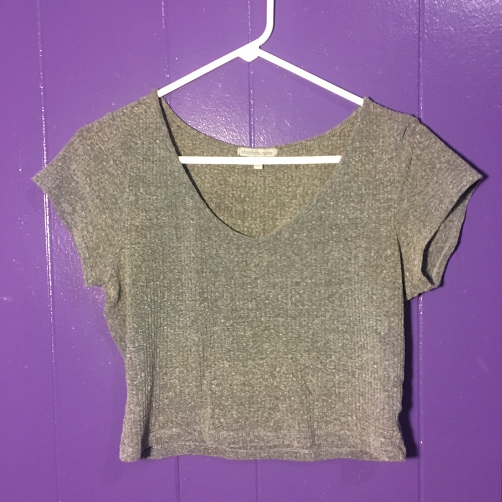 Grey Knit Crop Top