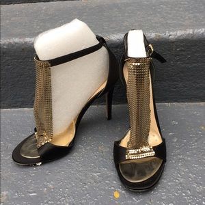 Chic VIA SPIGA Black & Gold Stiletto Heels