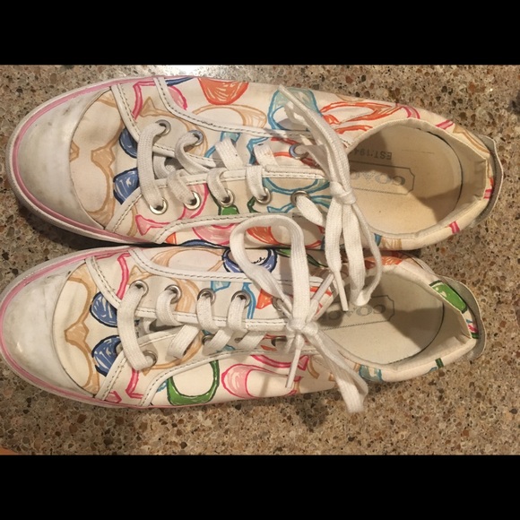 Coach multi color tennis shoes - Picture 1 of 3