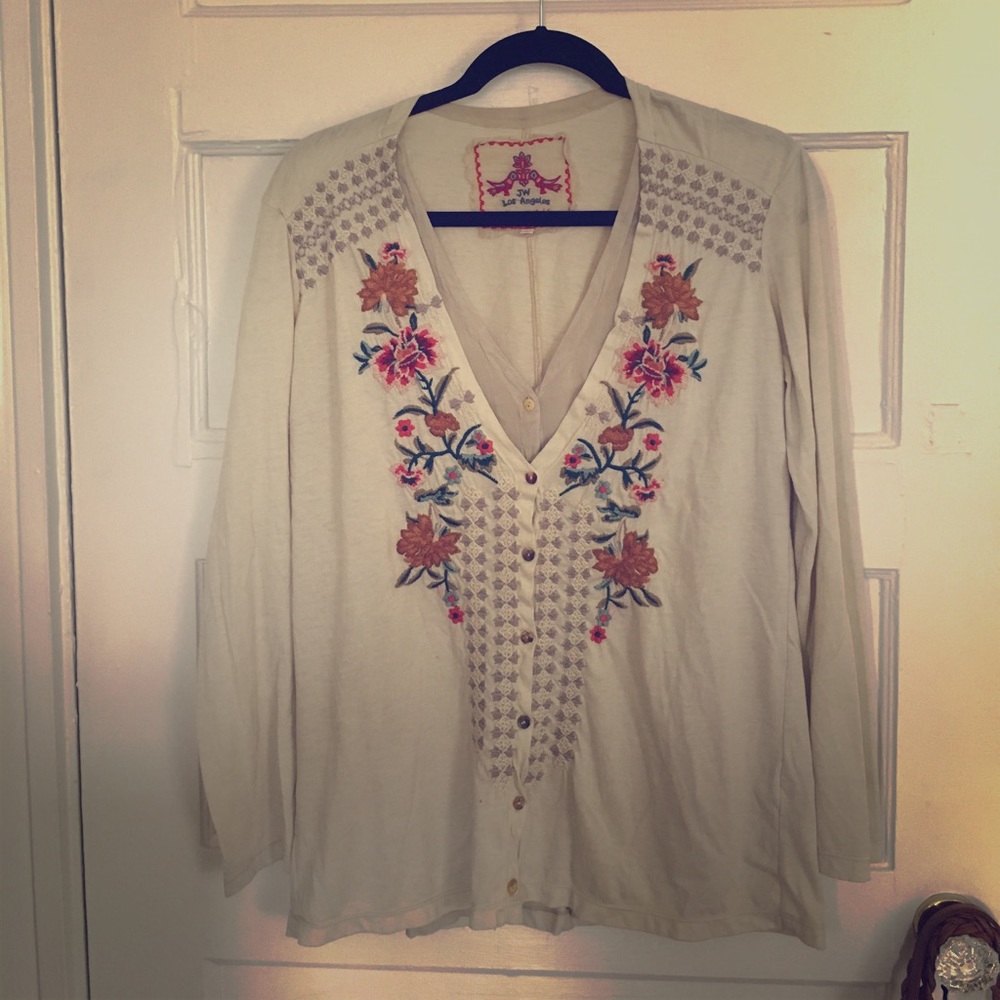 Johnny Was Long Sleeve Embroidered Shirt