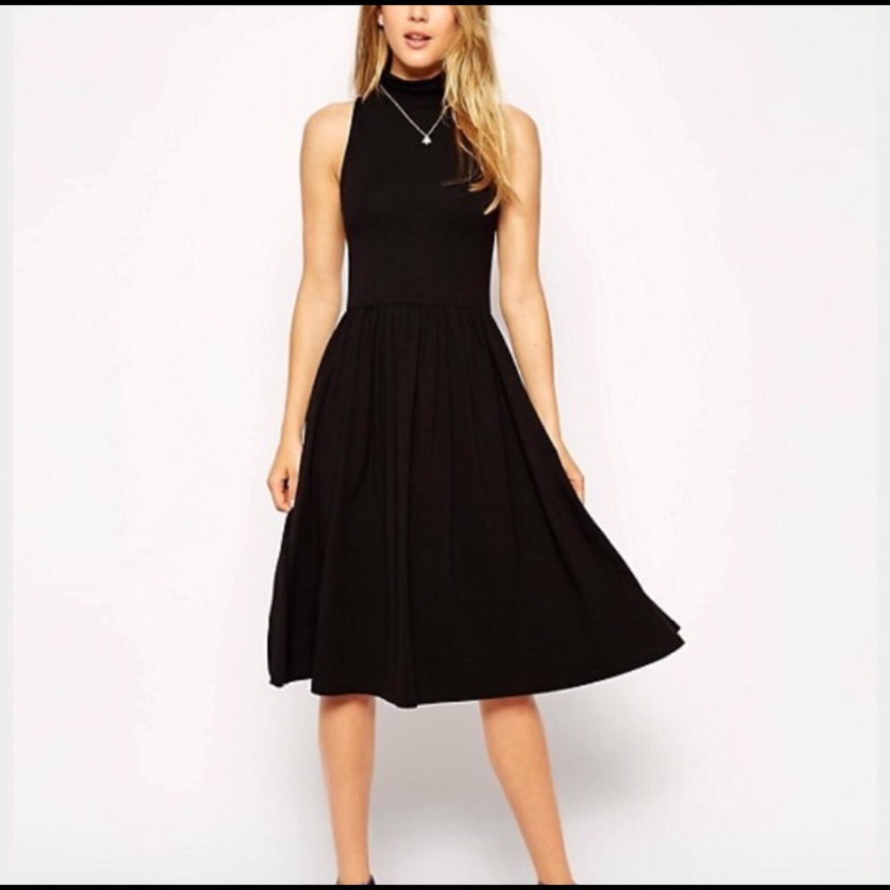NWOT ASOS Sleeveless Skater Dress- Black