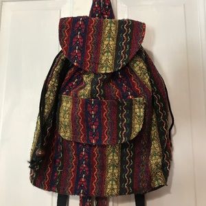 Colorful boho hippie small backpack