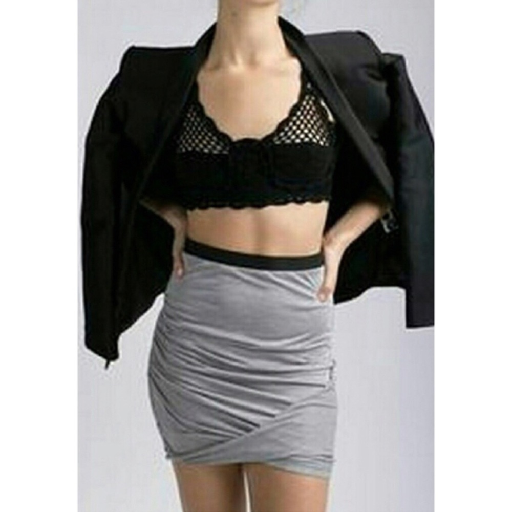 Helmut Lang Draped Jersey Mini Skirt