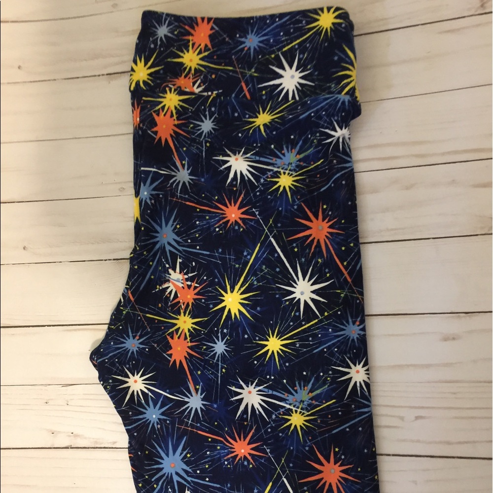 Lularoe Firework 4th Of July Leggings TC