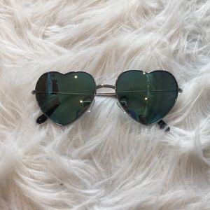 Forever 21 Blue/Green Heart Sunglasses